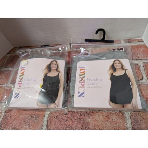 Joyspun Nursing Cami Tank Top Built-In Shelf Bra Hidden Clip Gray Women's S / M - Picture 1 of 5